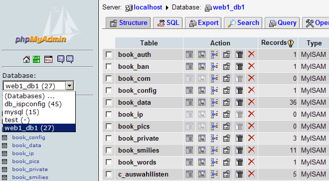 phpmyadmin for php 5.2